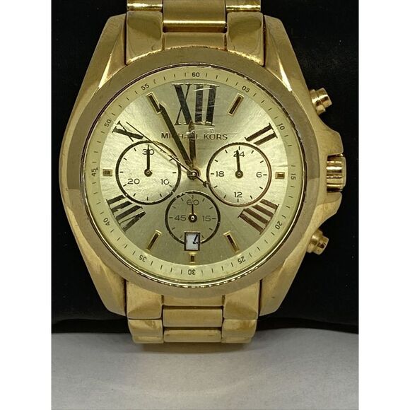 Michael Kors MK5605 Women's Gold Stainless Steel Gold Analog Dial Watch GE422 - Picture 2 of 12